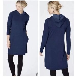 J.‎ Jill Pure Jill Dress Size XS Indigo Blue Hooded Tunic Pockets Sheath Dress